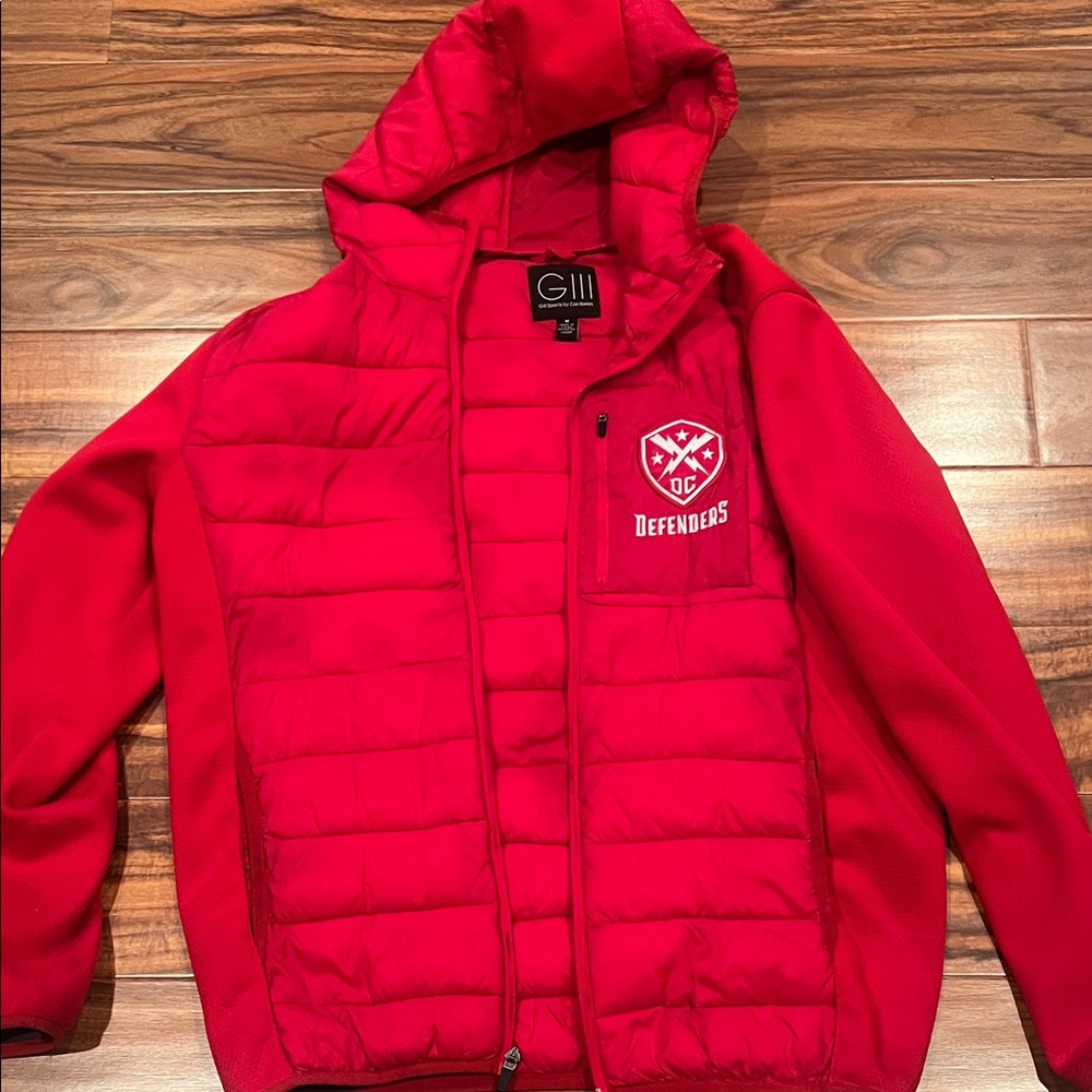 DC Defenders Red Puffer Jacket